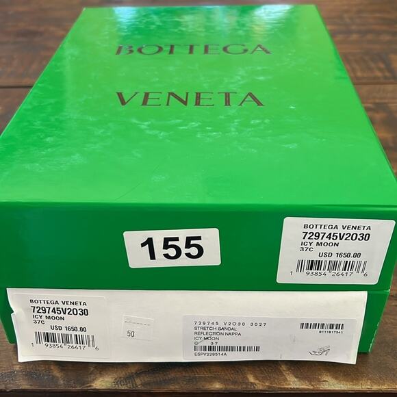 Bottega Veneta Stretch Slip On Strappy High Heel Sandals Icy Moon NEW EU 37 US 7
